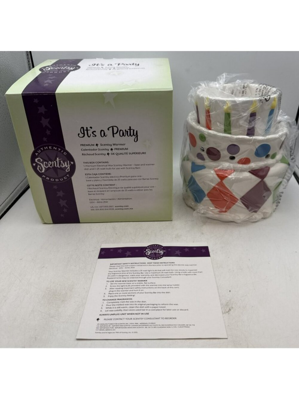 Scentsy It's a Party full size oil wax warmer Birthday Cake new in box